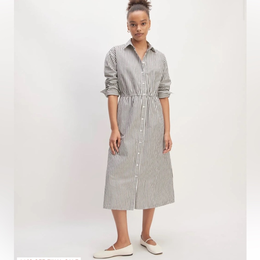 Everlane supina cotton midi shirt dress size small